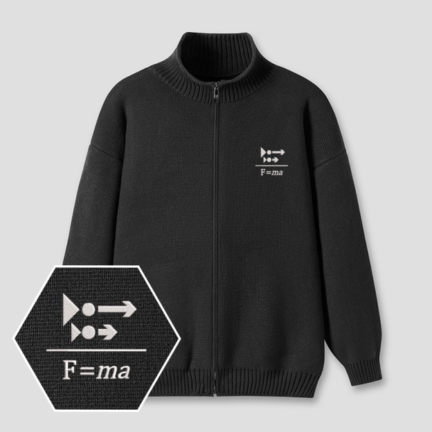 Newton’s Push Embroidered Full‑Zip Cardigan