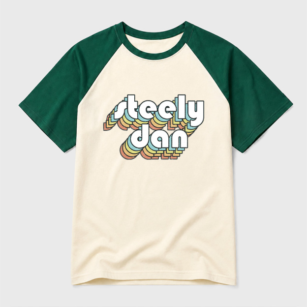 Steely Dan Retro Faded-Style Geek Retro Raglan T-Shirt