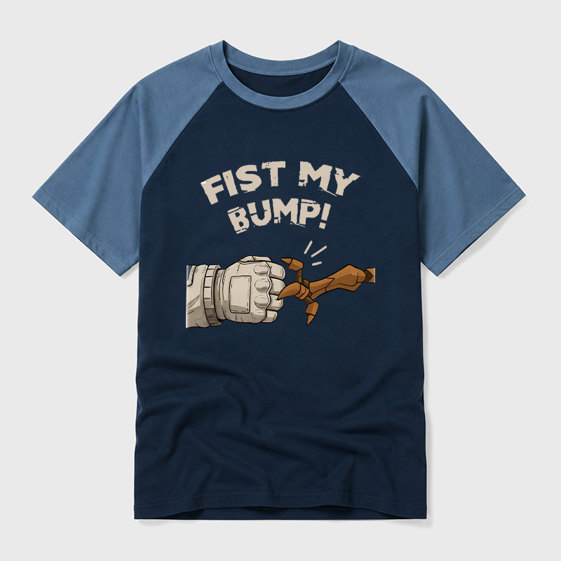 Fist My Bump Funny Geek Retro Raglan T-Shirt