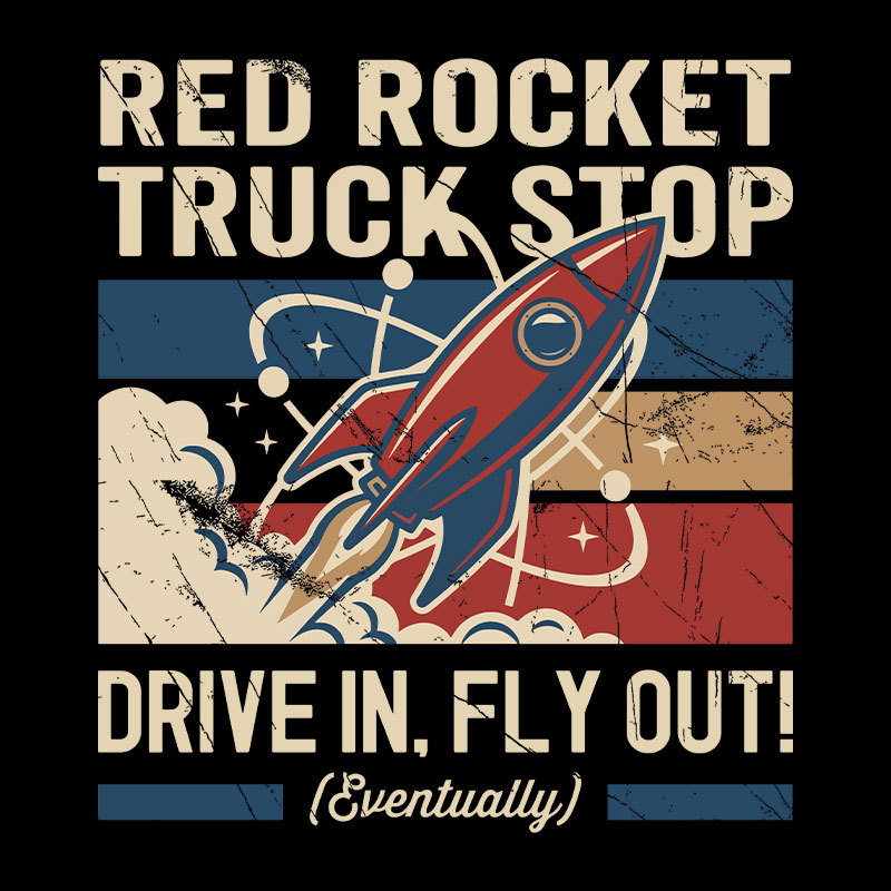 Red Rocket Truck Stop Geek T-Shirt