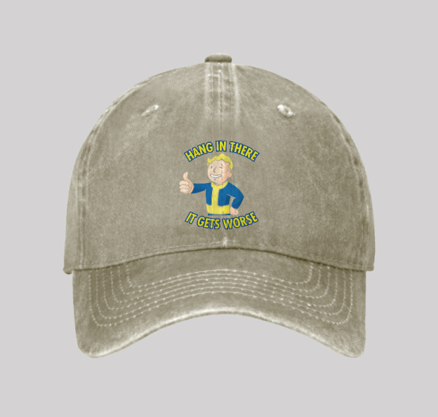 Hang In There It Gets Worse Washed Vintage Baseball Cap