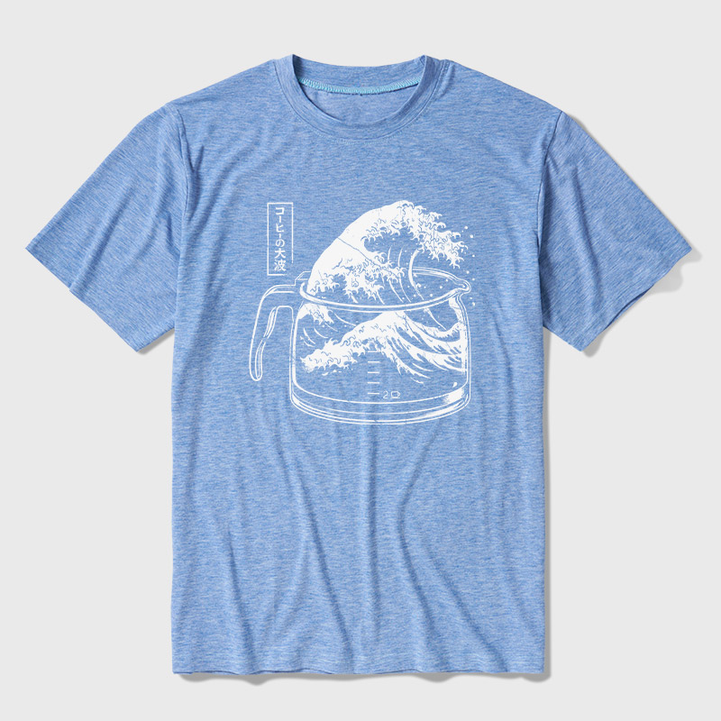 The Great Wave Of Caffeine Ultra Soft Heather Tee