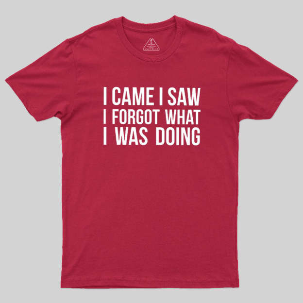 I Came I Saw I Forgot What I Was Doing Humor Joke Quote Geek T-Shirt