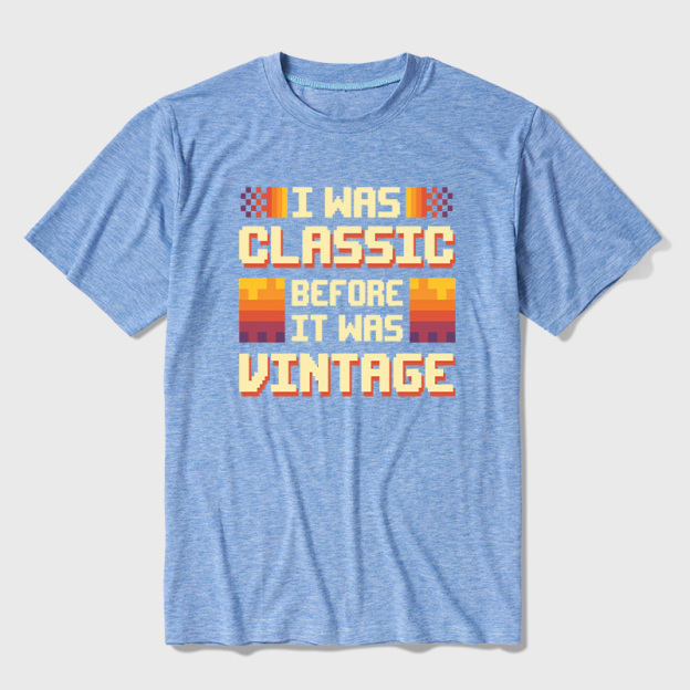 Retro 8-Bit Classic Before Vintage Aesthetic Ultra Soft Heather Tees