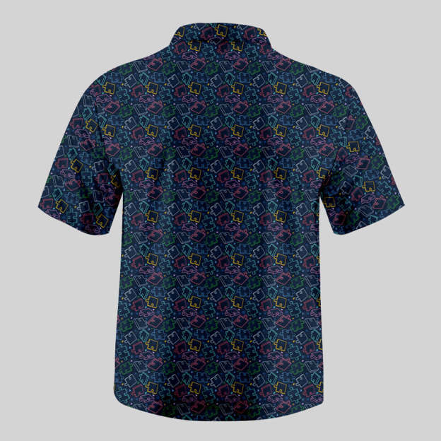 Puzzle Pieces Button Up Pocket Shirt