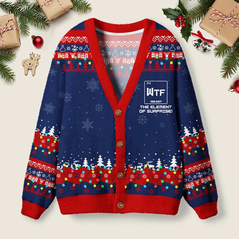 WTF Funny Geek Ugly Cardigan Sweaters