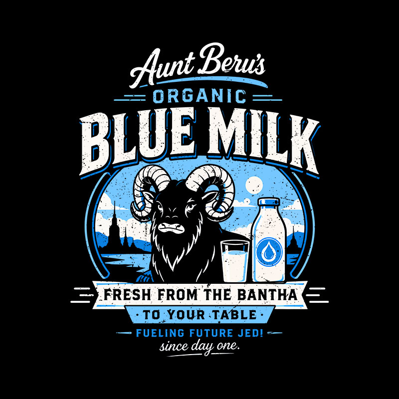 Organic Blue Milk Geek T-Shirt