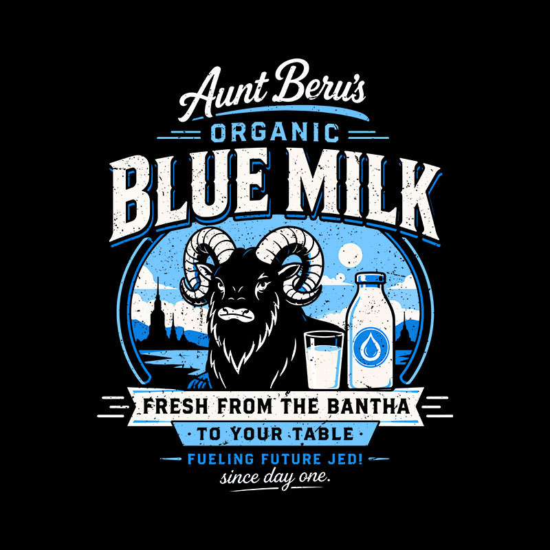 Organic Blue Milk Geek T-Shirt