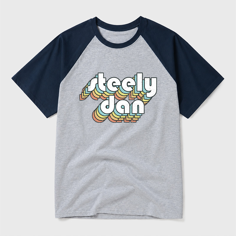 Steely Dan Retro Faded-Style Geek Retro Raglan T-Shirt