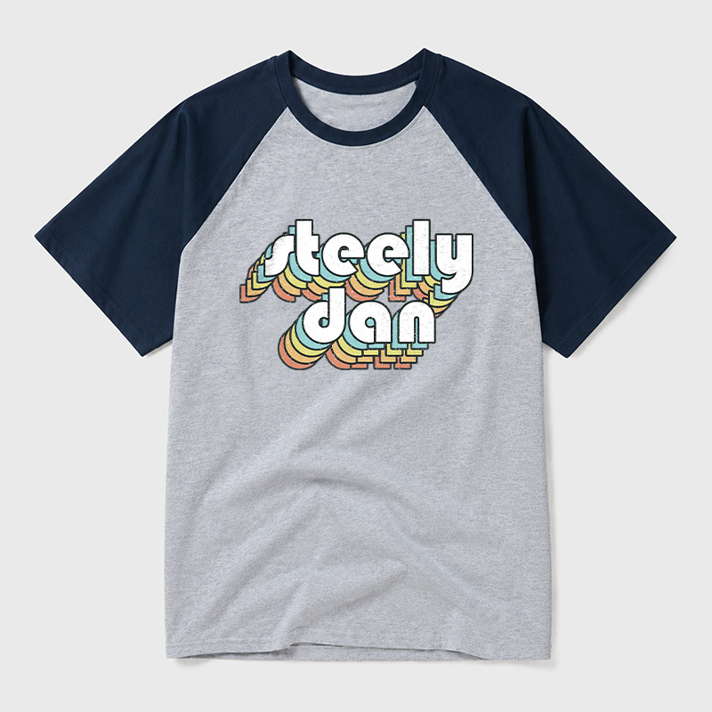 Steely Dan Retro Faded-Style Geek Retro Raglan T-Shirt