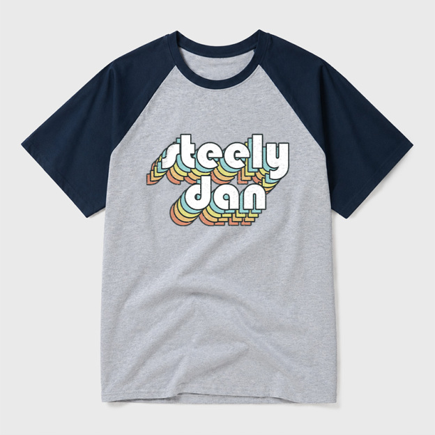 Steely Dan Retro Faded-Style Geek Retro Raglan T-Shirt