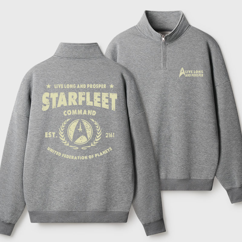 Starfleet Geek Fleece Quarter-Zip Pollover