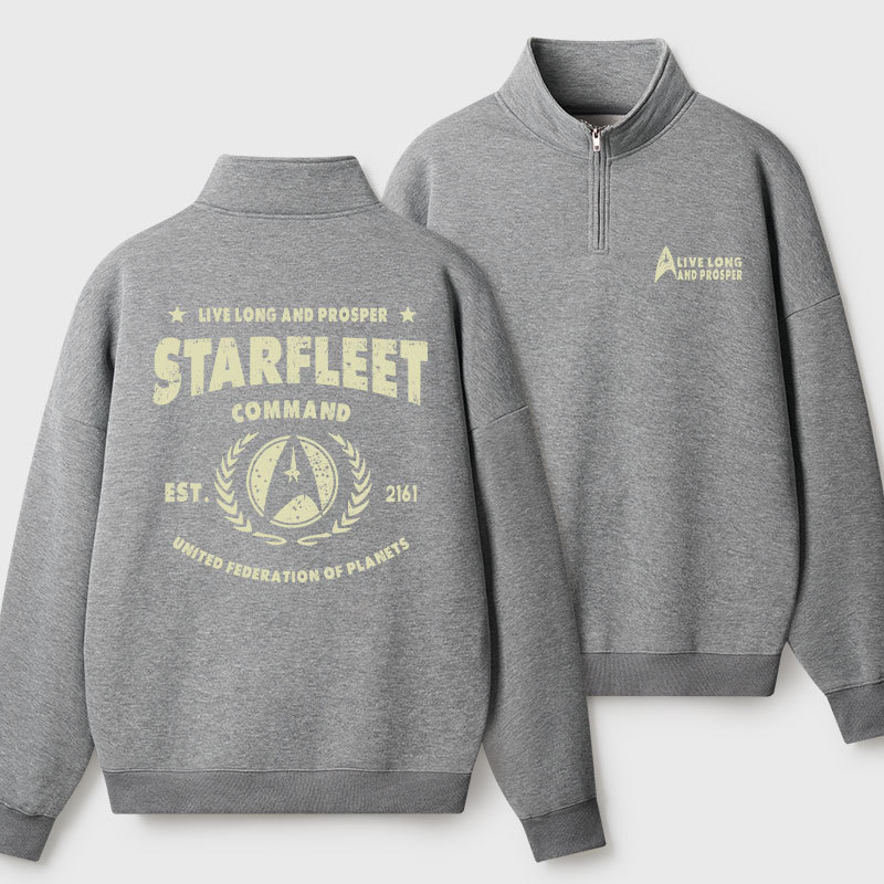 Starfleet Geek Fleece Quarter-Zip Pollover