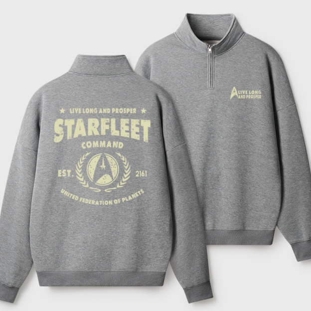 Starfleet Geek Fleece Quarter-Zip Pollover