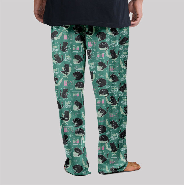 Cat Pattern With Data Print Geek Loungewear Pants