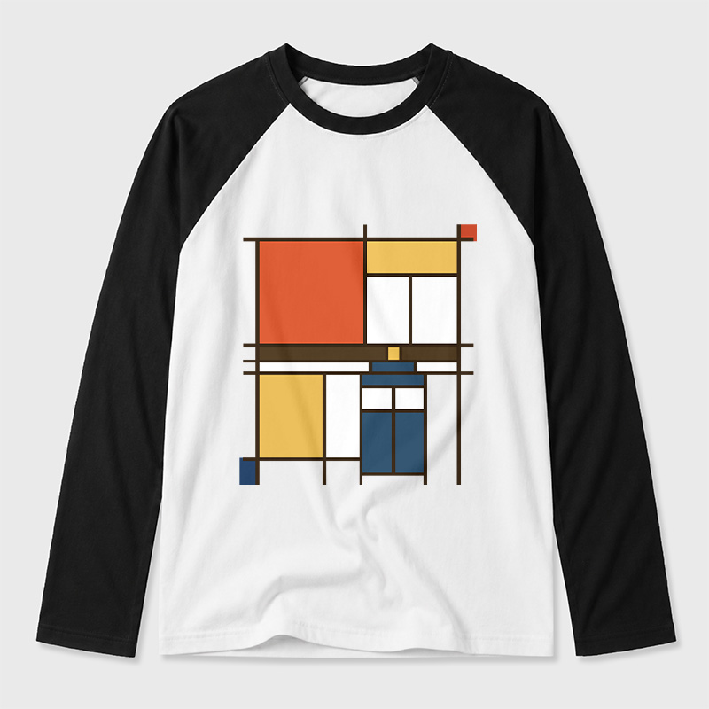 Mondrian Who Geek Retro Raglan Long-Sleeve Tee