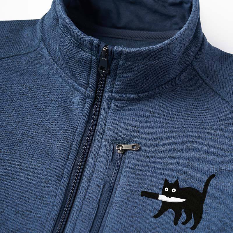 Samurai Cat Geek Sweater Fleece Vest