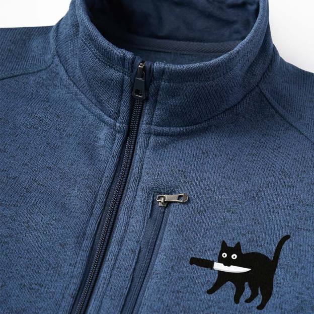 Samurai Cat Geek Sweater Fleece Vest