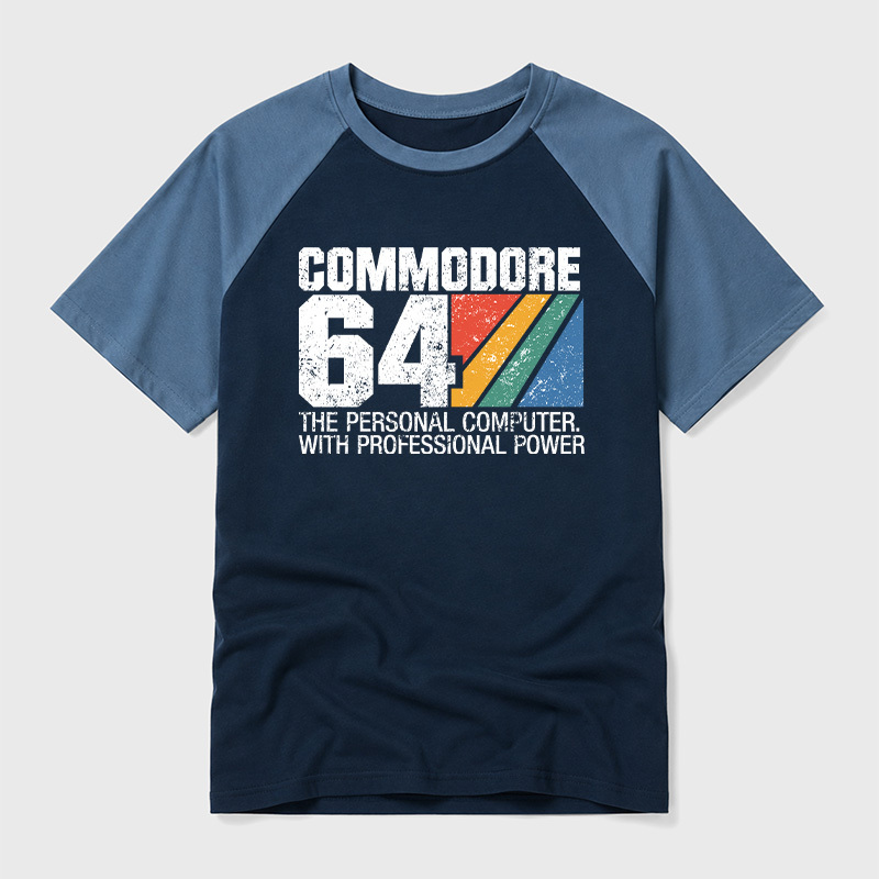 Commodore 64 Retro Geek Retro Raglan T-Shirt