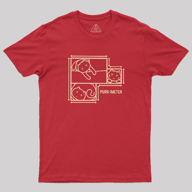 Geeksoutfit Purr-imeter Maths Cat Pun Geek T-Shirt for Sale