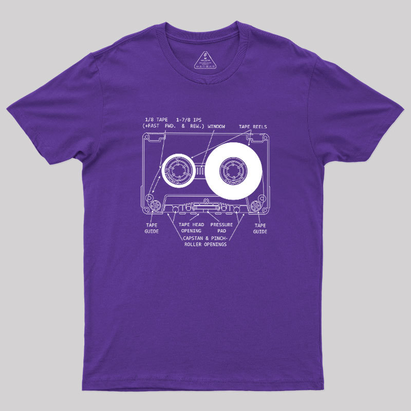 Anatomy of a Cassette Tape Geek T-Shirt