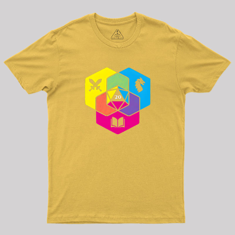 RPG CMYK Dice Venn Diagram Geek T-Shirt