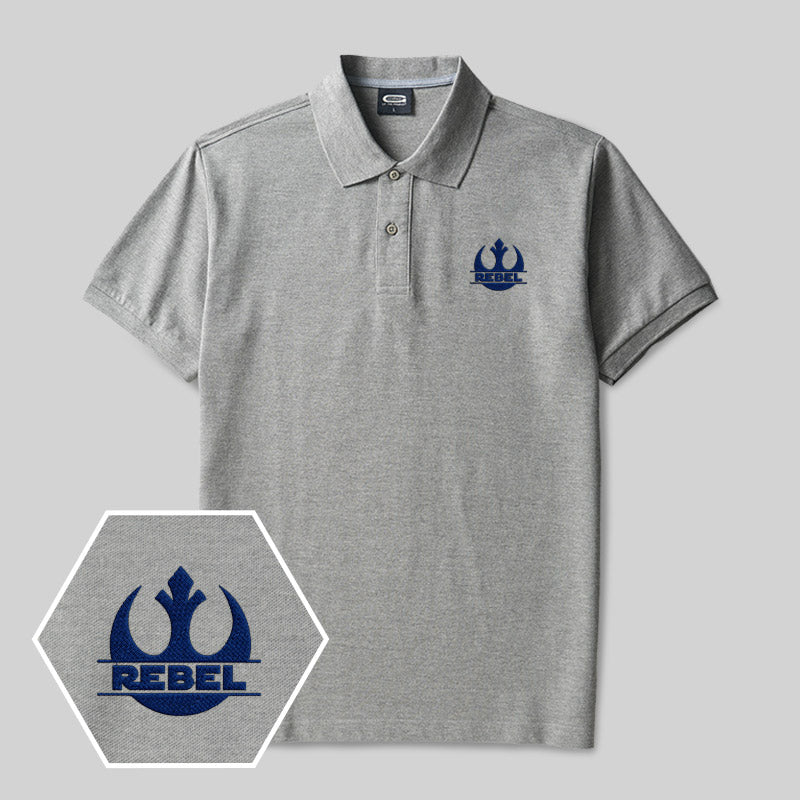 Rebel Geek Embroidered Polo Shirts