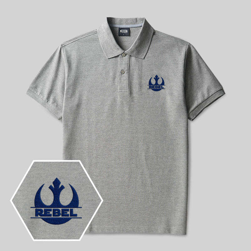 Rebel Geek Embroidered Polo Shirts