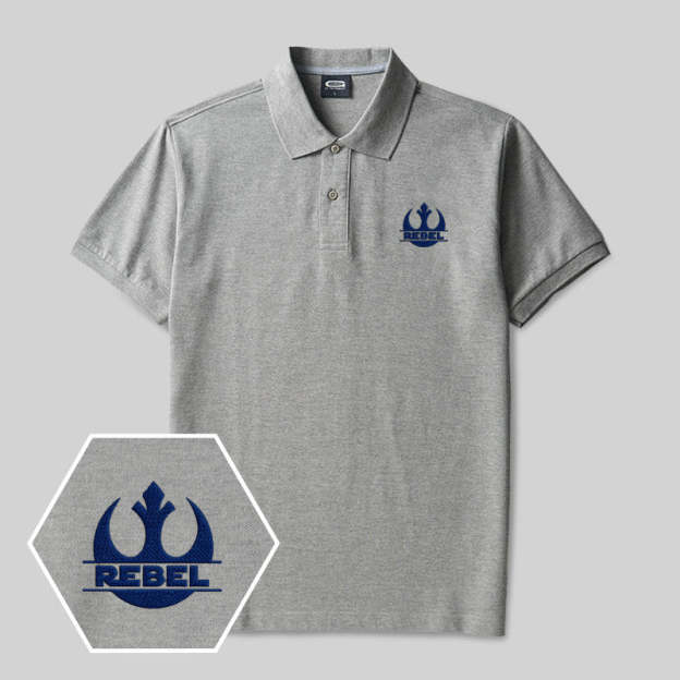 Rebel Geek Embroidered Polo Shirts