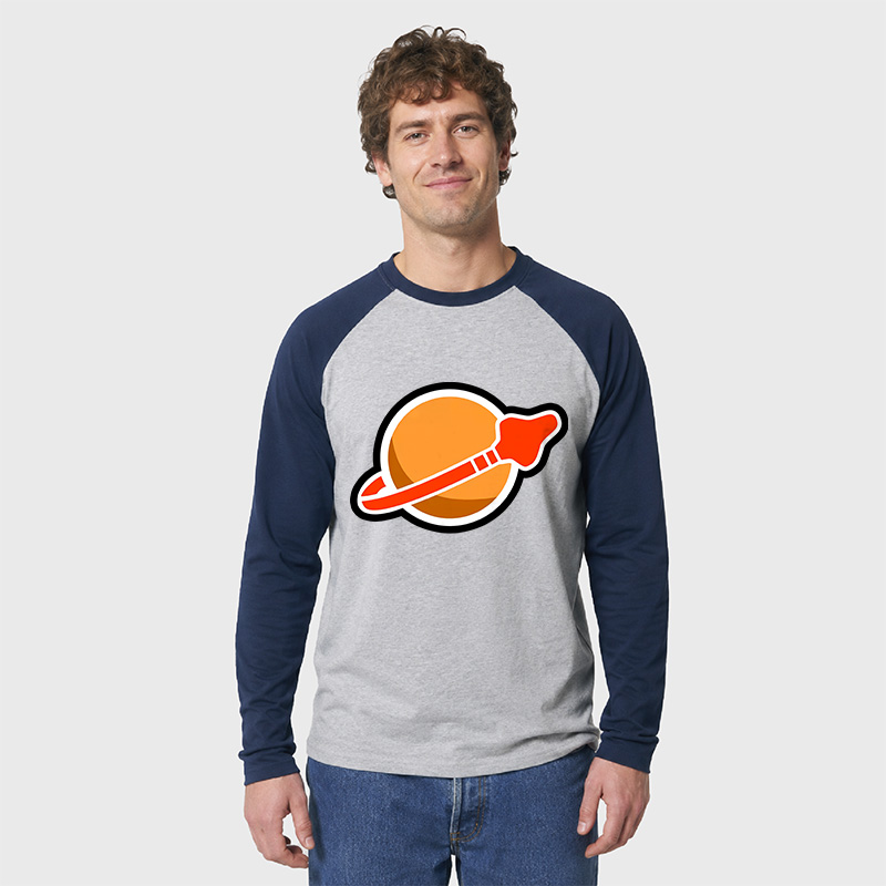 New Space Mars Geek Retro Raglan Long-Sleeve Tee