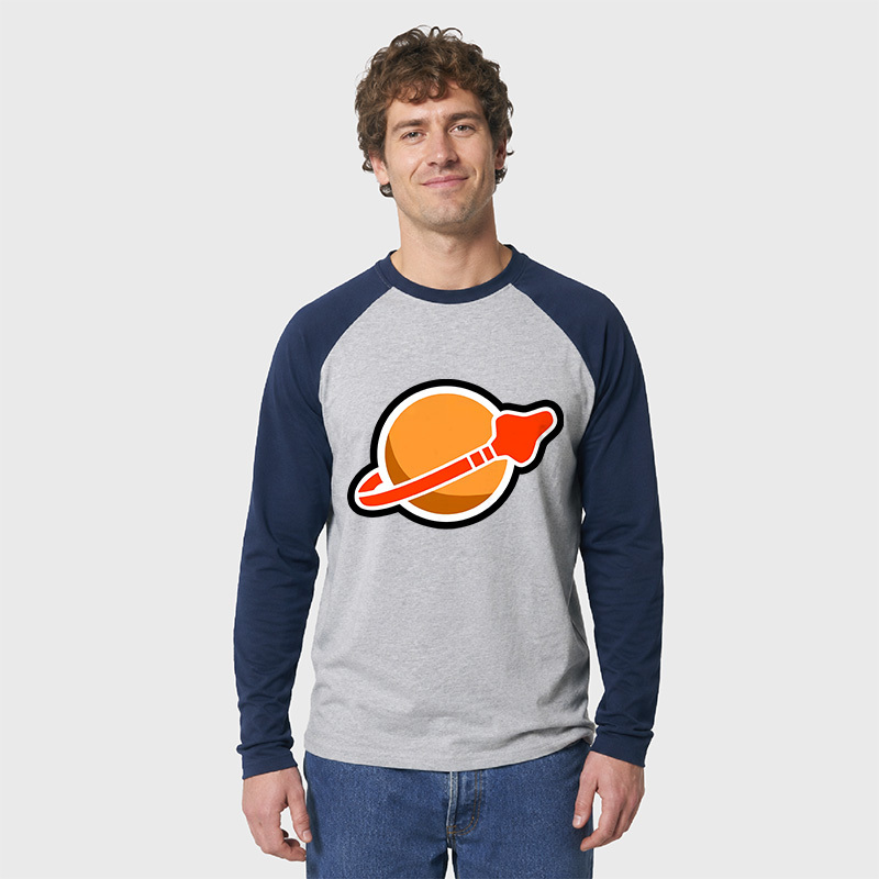 New Space Mars Geek Retro Raglan Long-Sleeve Tee