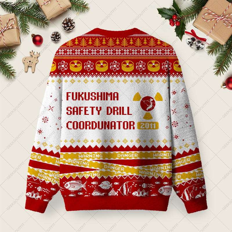 Fukushima Ugly Christmas Fuzzy Fleece Sweatshirt