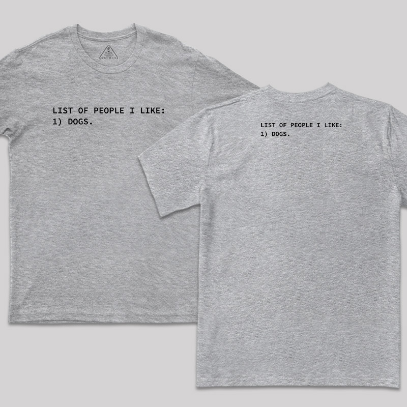 Dog Person Front and Back Printed T-Shirt
