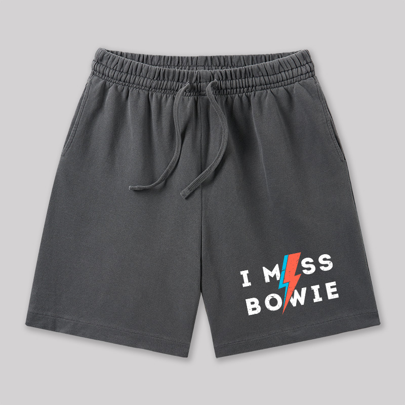 I Miss Bowie Geeky Washed Shorts