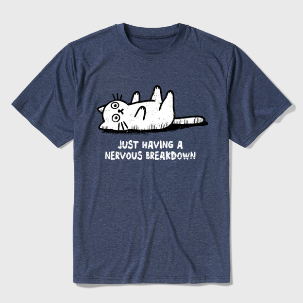 Nervous Breakdown Cat Ultra Soft Heather Tee