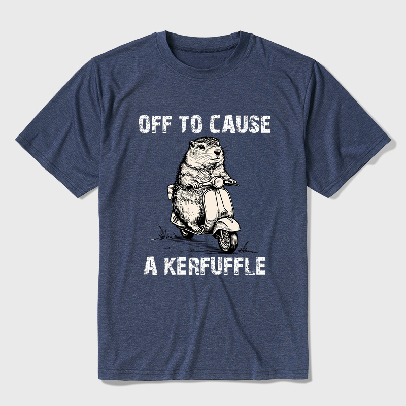 Retro Animal Scooter Mischief Graphic Ultra Soft Heather Tees