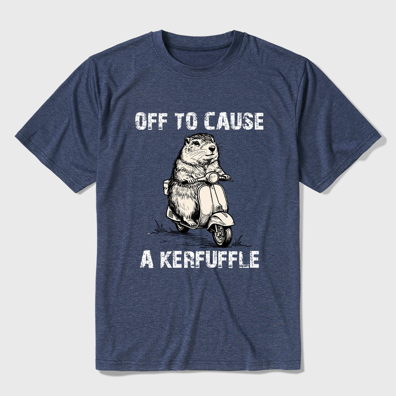 Retro Animal Scooter Mischief Graphic Ultra Soft Heather Tees