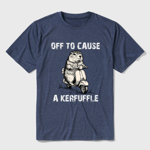 Retro Animal Scooter Mischief Graphic Ultra Soft Heather Tees
