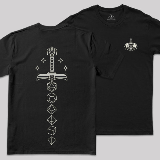 The Sword of Dice Front and Back Printing Geek T-Shirt