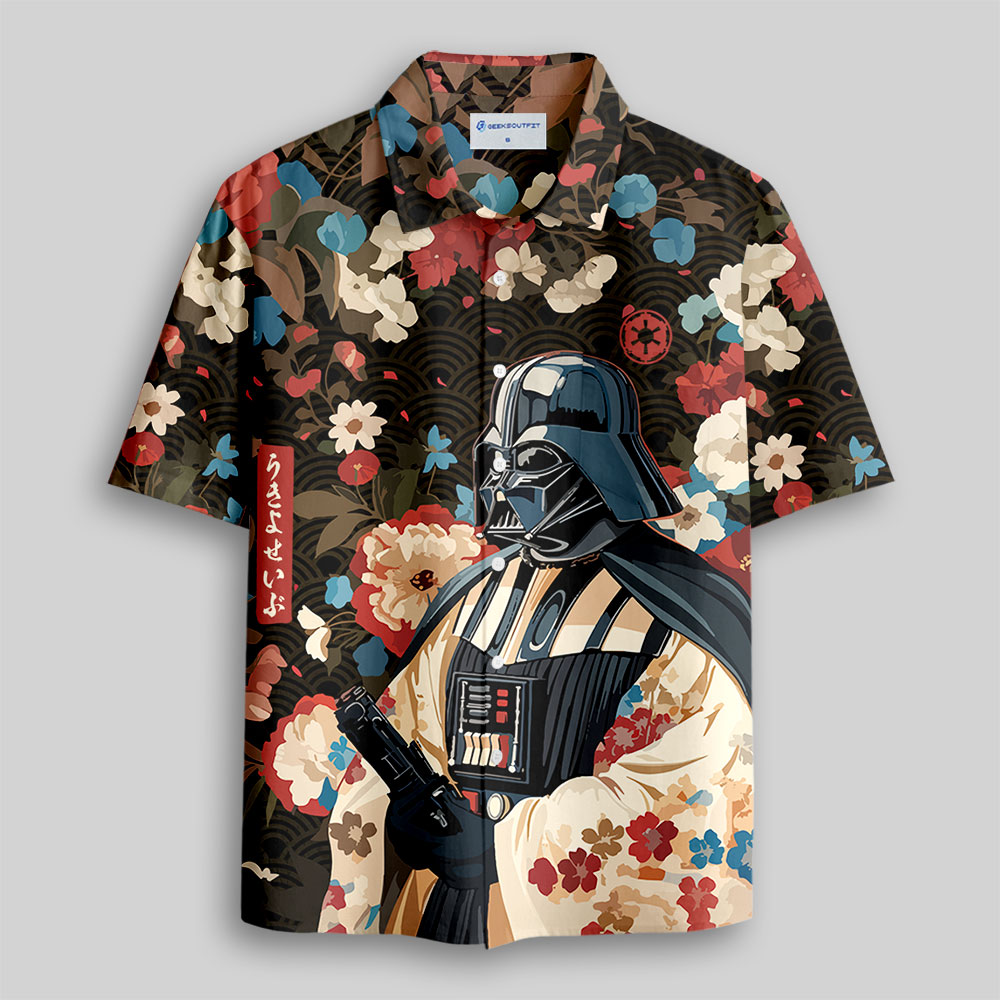 Shadow Warrior Flower Book Ukiyoe Button Up Pocket Shirt