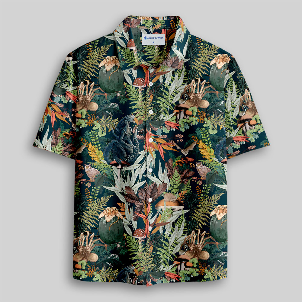 Jungle Alien Button Up Pocket Shirt