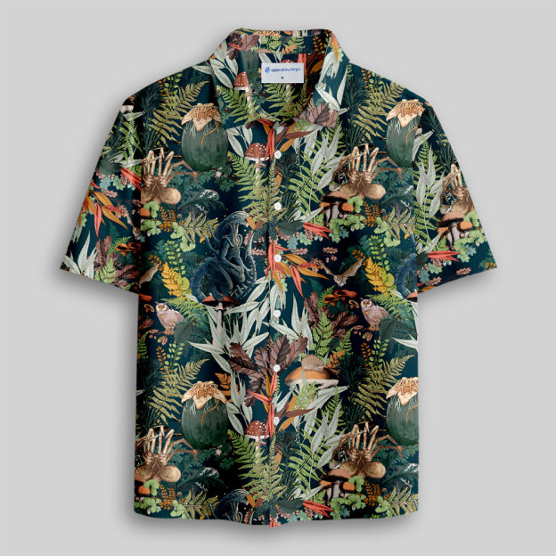 Jungle Alien Button Up Pocket Shirt