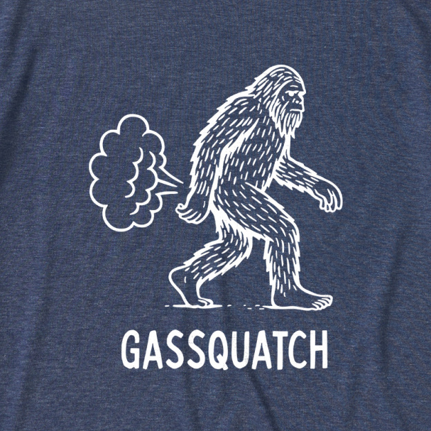 Gassquatch Funny Bigfoot Ultra Soft Heather Tee