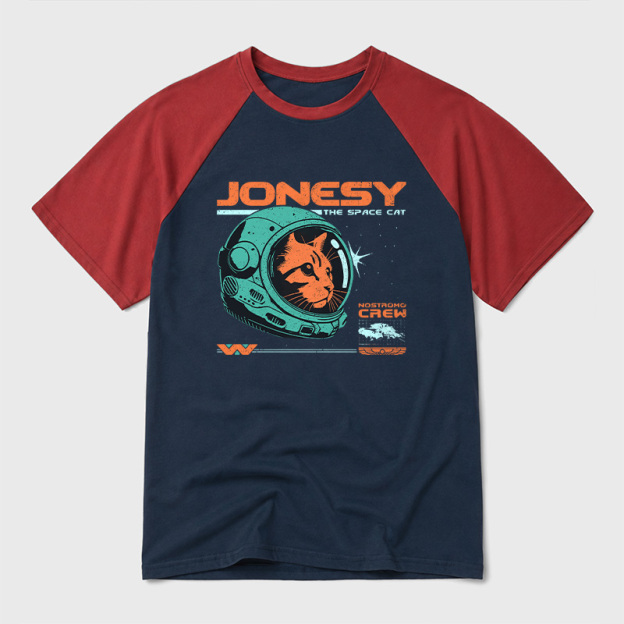 Jonesy The Space Cat Geek Retro Raglan T-Shirt