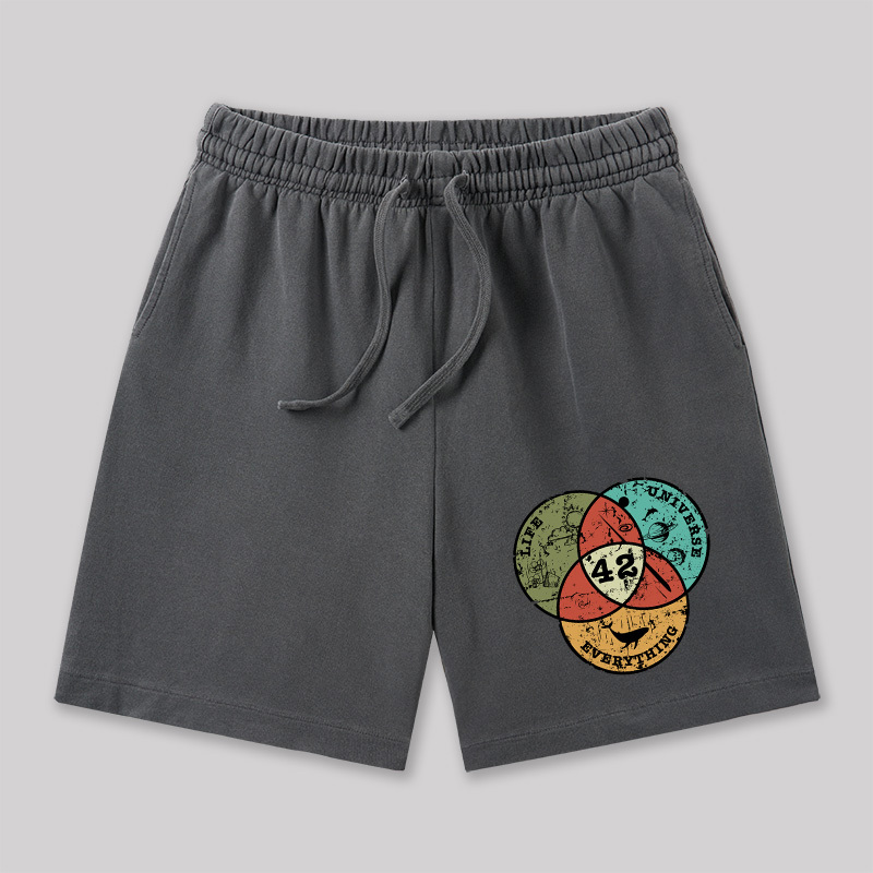Life the Universe Everything Geeky Washed Shorts