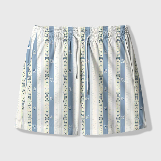 Molecular Strands Geek Hawaiian Swim Trunks