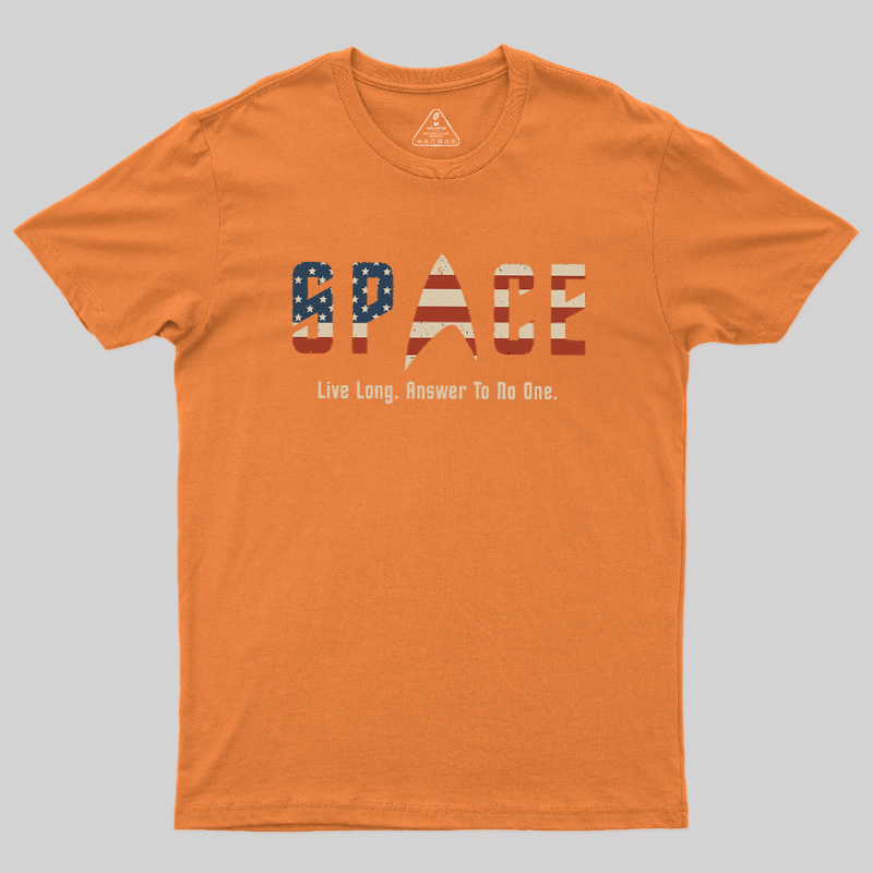 US Flag Deep Space Motto Geek T-Shirt