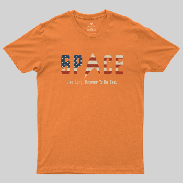 US Flag Deep Space Motto Geek T-Shirt