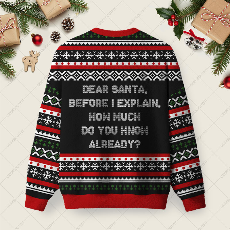 How Much Do You Know Already Ugly Christmas Fuzzy Fleece Sweatshirt