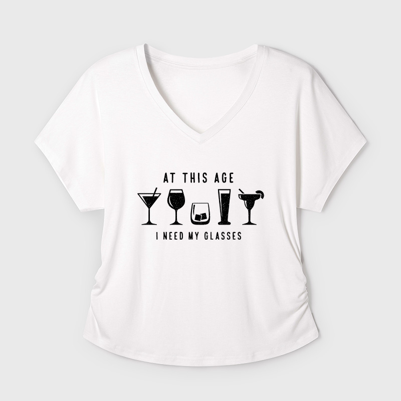 I Need My Glasses Geek Dolman Sleeve V-Neck Shirt
